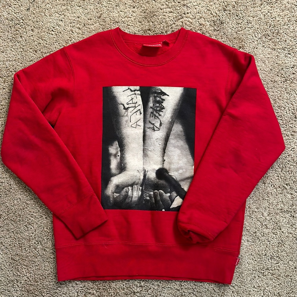 Red Supreme Sweater, Size SM.